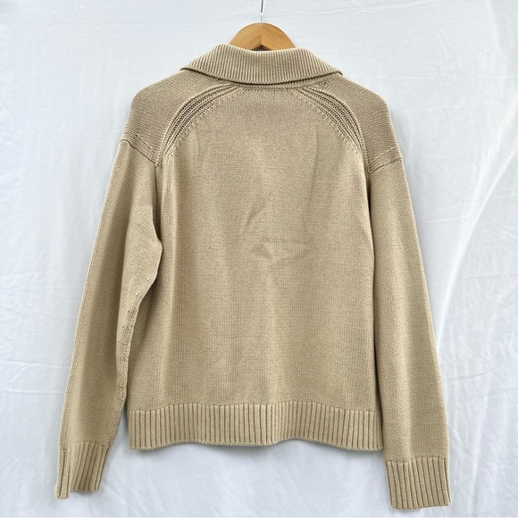 EVERLANE | COTTON CHORE SWEATER JACKET IN TRENCH COAT KHAKI MEDIUM - Picture 11 of 11